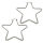 Stainless Steel Hoop Earrings – Large Star-Shaped Hoops with Clear Outline, 60 mm