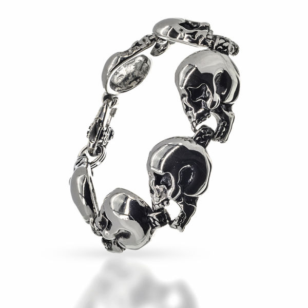 Edelstahlarmband mit Totenkopf