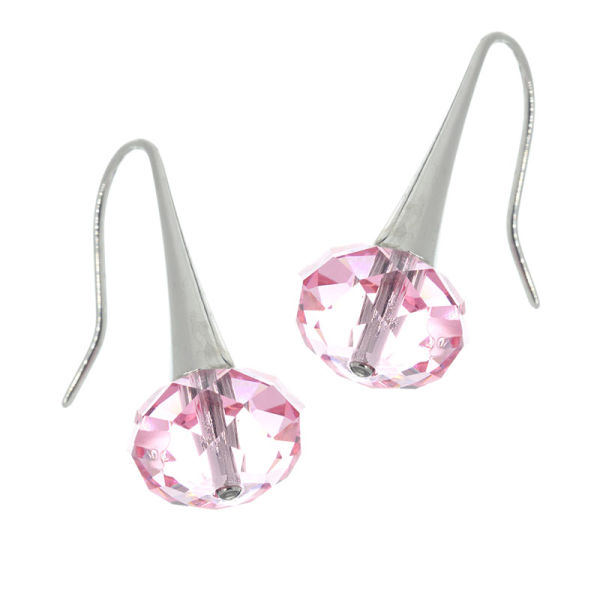 Edelstahlohrringe mit Stein "Rosa"