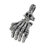 Edelstahlanhänger – Skeletthand mit...