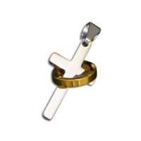 Edelstahlanhänger - Kreuz mit Ring"Spiritu"