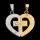 Stainless Steel Pendant – Love You Really Partner Heart with Cross Outline