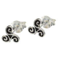 Silver ear studs - Triskele 4 mm - 6 mm