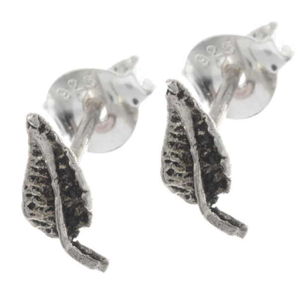 Silver Stud Earrings - Leaf