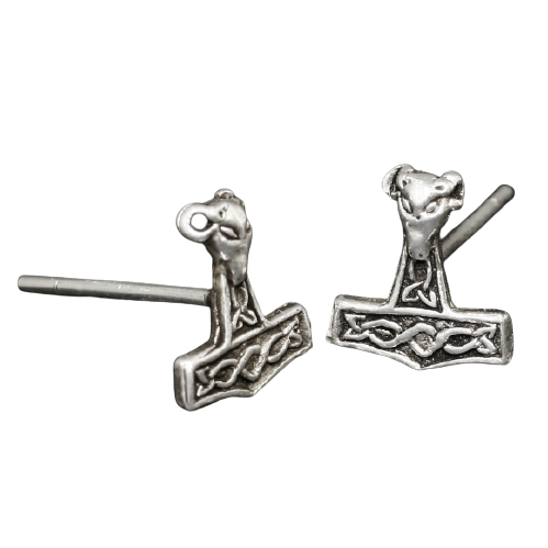 925 Sterling Silver Stud Earring - Thors Hammer