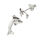 Silver Stud Earrings - Dolphin