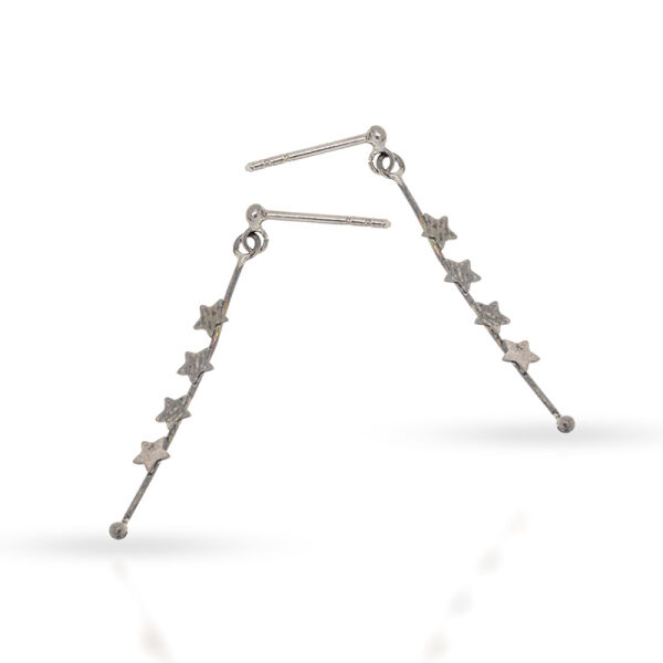 Silver Earrings - Row of Stars