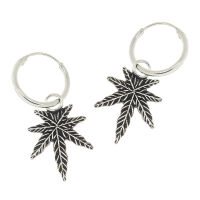 Ohrhänger 925er Sterling Silber- Hanfblatt