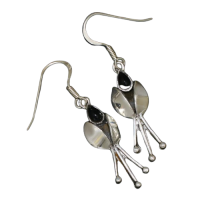 Ohrhänger 925er Sterling Silber- Onyx