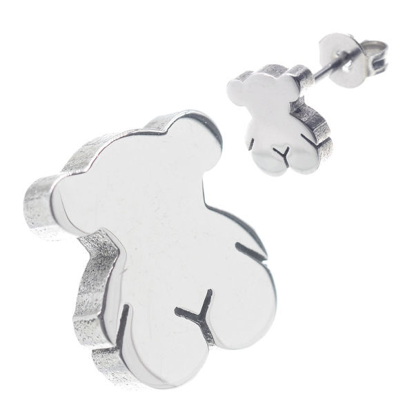 Stainless Steel Ear Studs - Teddy Bear