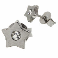 Edelstahlohrstecker - Stern mit Stein