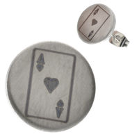 Edelstahlohrstecker Spielkarte Herz Ass