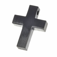 Edelstahlanhänger – Kompaktes schwarzes Kreuz...