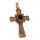 Bronzeanhänger - Kreuz mit schwarzem Stein