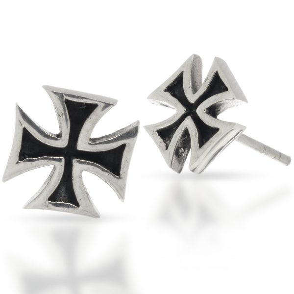 1 Paar Ohrringe Ohrstecker Eisernes Kreuz aus 925er Sterling Silbe 
