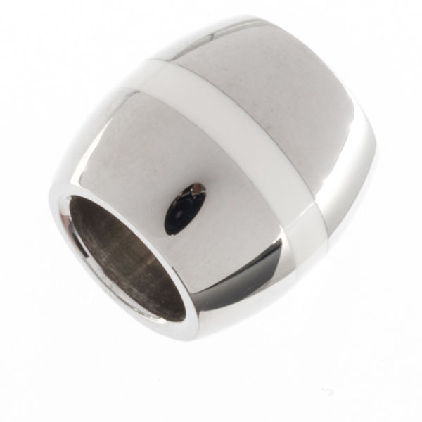 Stainless steel pendant - roller with white ring