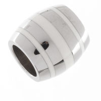 Stainless steel pendant - roller with white rings