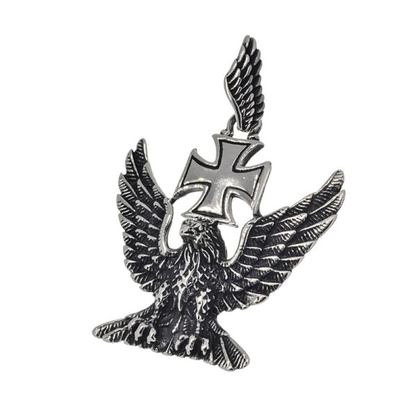Edelstahlanhänger - Adler mit eisernem Kreuz