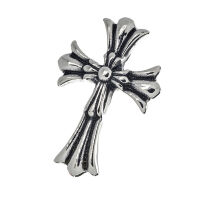 Stainless Steel Pendant – Fleur-de-Lis Cross with...