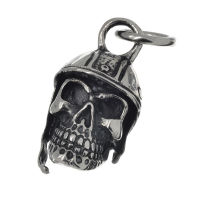 Stainless Steel Pendant Skull with Helmet/Polished