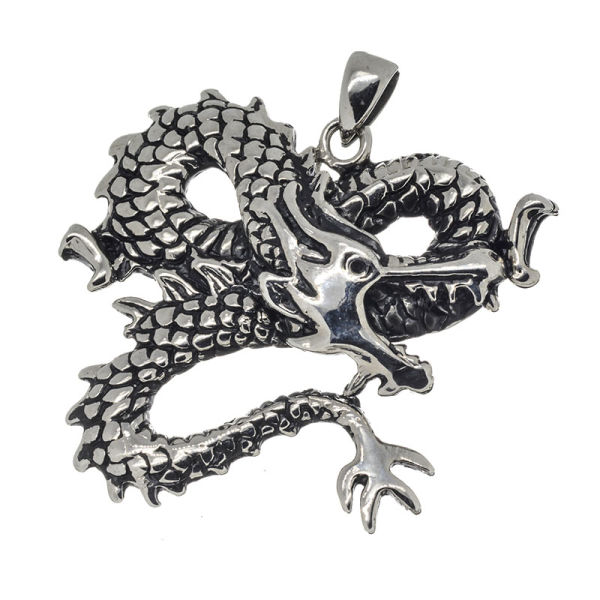 Edelstahlanhänger - Drache