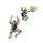 Silver Stud Earrings - Frog with Stone