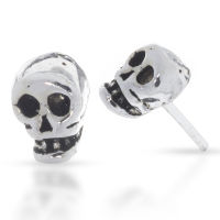 Silver Stud Earrings - Skull