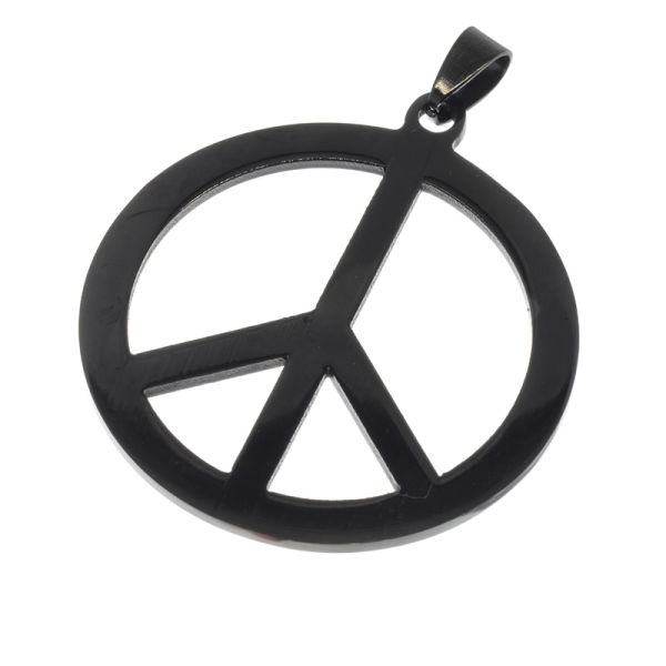 Edelstahlanhänger Peace - PVD Black
