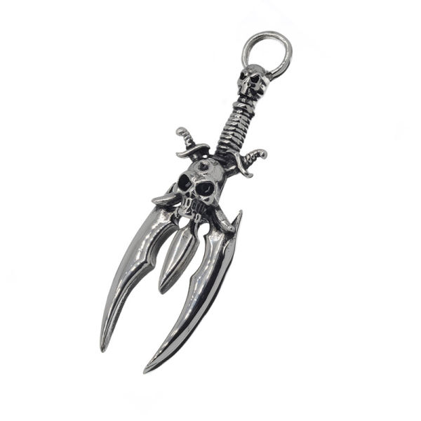 Stainless Steel Pendant - Skull at the dagger