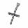 Stainless Steel Pendant – Slender Cross of Small Skulls