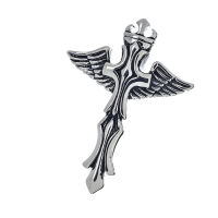Stainless Steel Pendant – Cross with Sculpted Angel...
