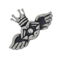 Stainless Steel Pendant – Crowned Lips with Wings...