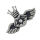 Stainless Steel Pendant – Crowned Lips with Wings and Stone