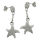 Stainless Steel Dangle Stud Earrings – Dangling Star with Bright Stone Detail