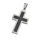 Edelstahlanhänger – Carbonkreuz Leminos