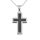 Edelstahlanhänger - Kreuz mit Carbon "Leminos"