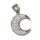 Stainless steel pendant - moon with stones