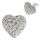 Silver Stud Earring - Heart with Glitter