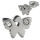Stainless steel ear studs - butterfly with stone