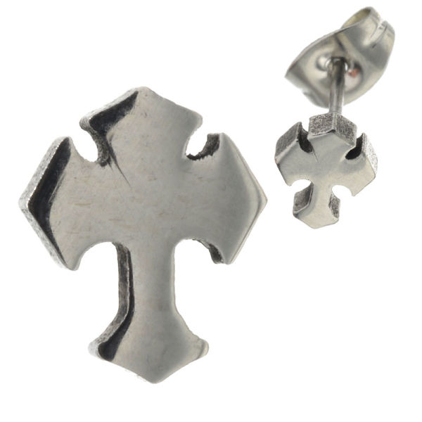 Edelstahlohrstecker Kreuz