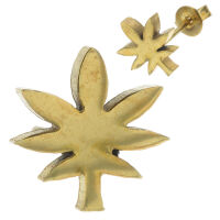 Edelstahlohrstecker - Hanfblatt