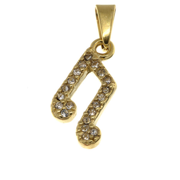 Stainless steel pendant - sheet music - PVD gold