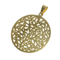 Stainless steel pendant - amulet gold color