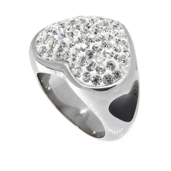 Edelstahlring/Cubik Zirkonia