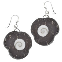 Silver Earrings - Shiva Eye in Coconut