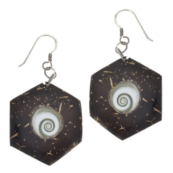 Silver Earrings - Shiva Eye in Coconut