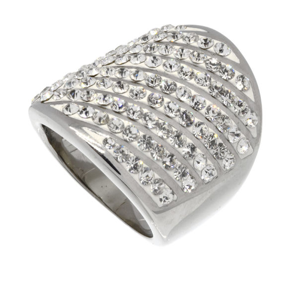 Edelstahlring/Cubik Zirkonia