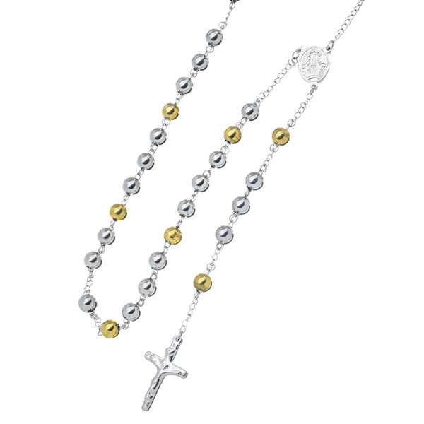 8 mm Rosenkranz - poliert - bicolor