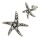 Silver Stud Earrings - Starfish with Marcasite