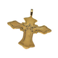 Bronzeanhänger - Kreuz mit Pentagramm